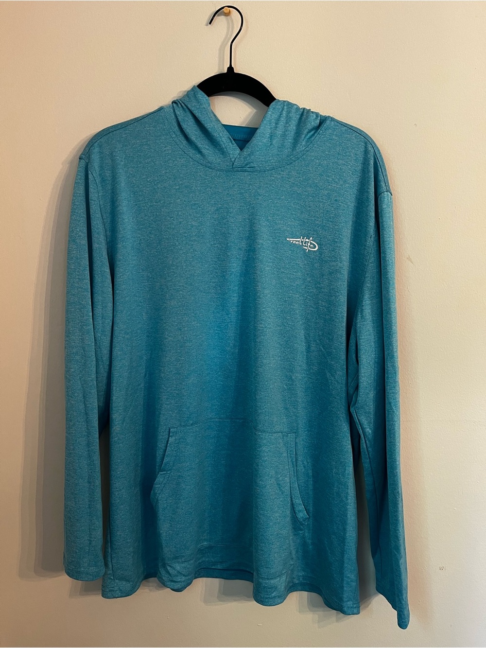 Reel life Lightweight Teal Hooded Long-Sleeve Shirt